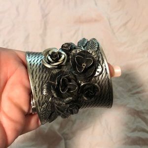 Large flower cuff bracelet